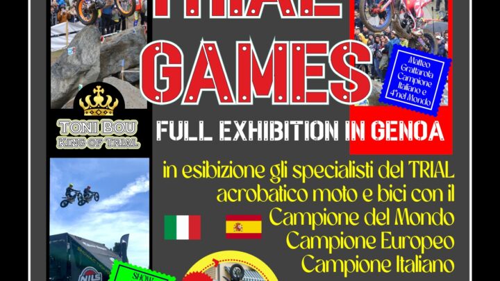 Segui in diretta streaming sulle pagine social di infotrial i TRIAL GAMES di Genova.Toni Bou, Matteo Grattarola, Arnau Farrè, Diego Donadonibus, lo Show Action Group ed i piloti del Nonno Berto Squadra Corse i protagonisti.LINK UTILI