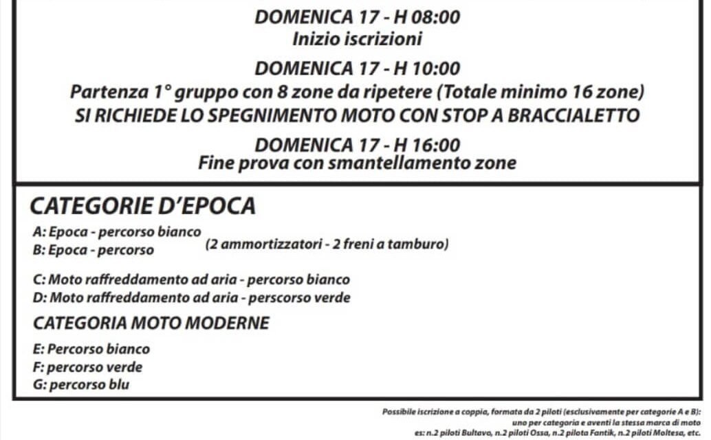 30° EDIZIONE TRIAL D’EPOCA (Trial dei Cornuti) MOTOCAVALCATA CON ZONE il 17 Novembre